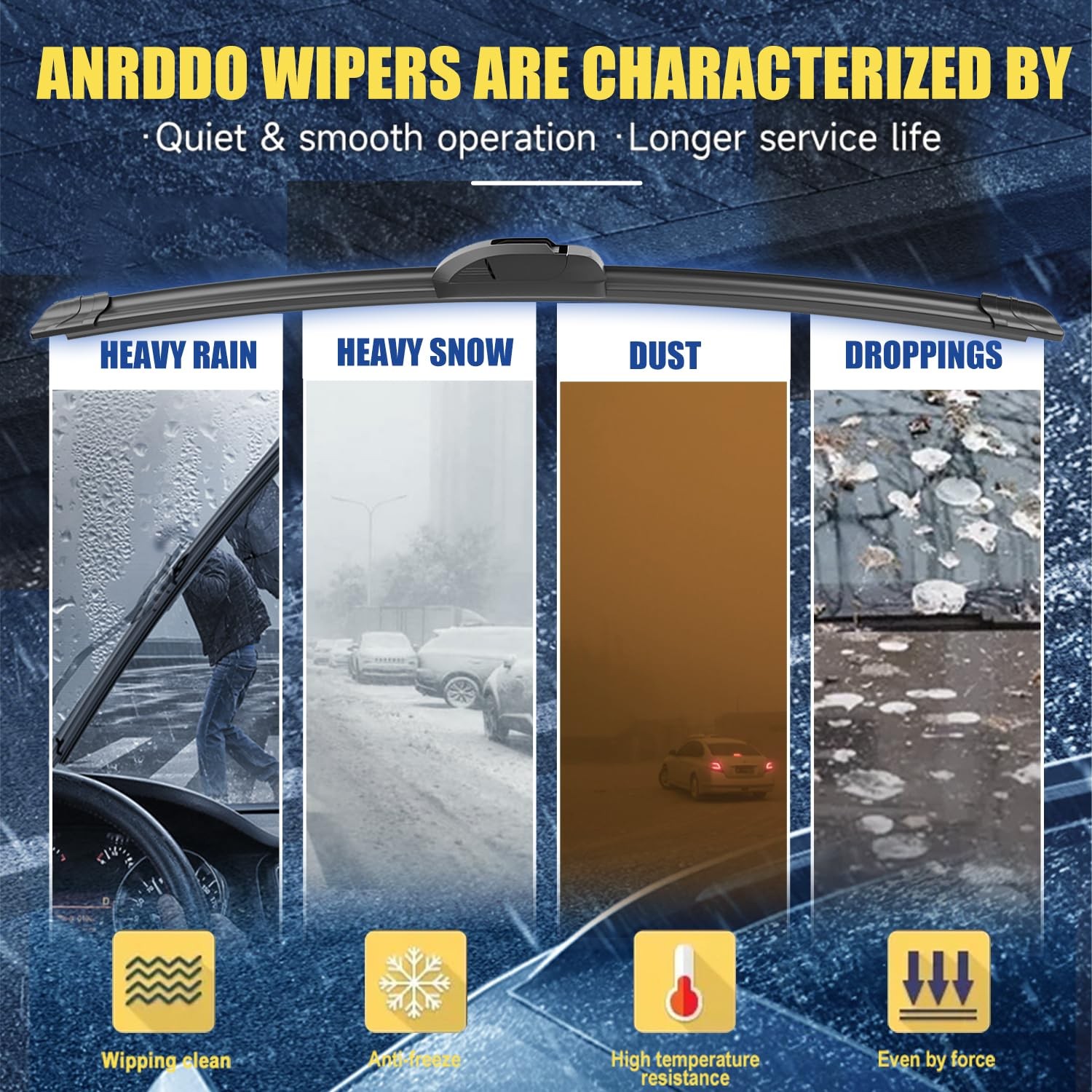 3 Wipers Factory Replacement For 2008-2018 Jeep Wrangler JK 2007 2008 2009 thumbnail 9