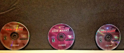 Command & Conquer: Red Alert (PC CD-ROM, 1996) 1 Allied Disc & 2 Soviet Disc