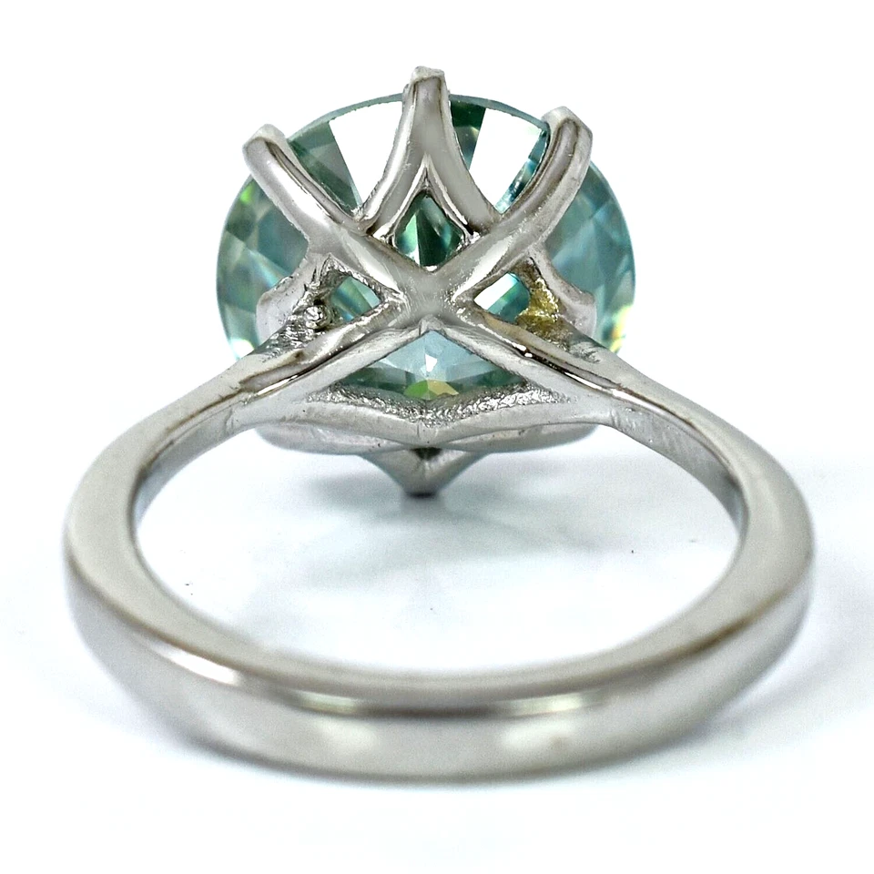 Anillo de diamantes azules VS1 naturales certificados de 5,5 quilates para regalo de aniversario en plata 925 Foto 3 de 4