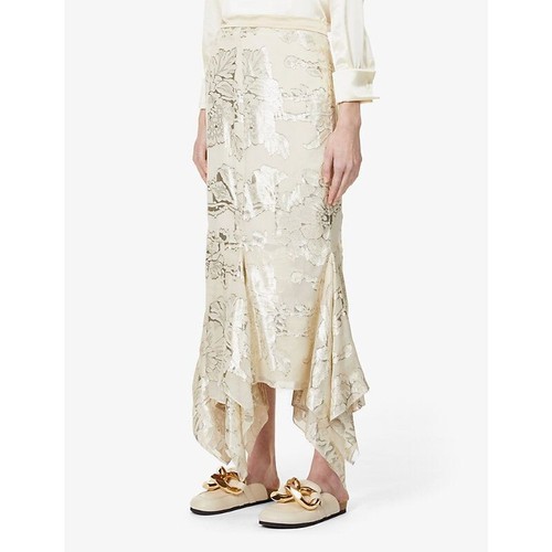 RRP €489🌟✨ MAX MARA  SILK Georgette skirt fil coupé   Usa6_ It40_De36_Uk8_ Fr38 - Picture 6 of 24