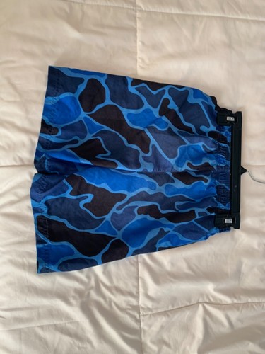 Under Armour Boys Swim Trunks Shorts Size 7 Youth Lined Blue Camo - Picture 2 of 4