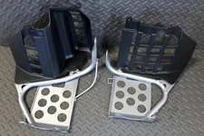 NEW Silver Heel Guards footrest Yamaha Banshee left + right nerf bars plastic
