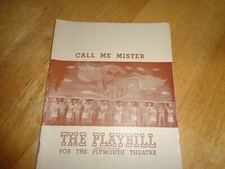 PLAYBILL CALL ME MISTER PLYMOUTH THEATRE OCT 1947