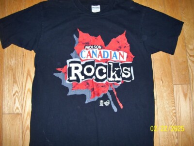 Molson Canadian Rocks Vintage 1990's Tee Shirt by Ravens Knit Size Large