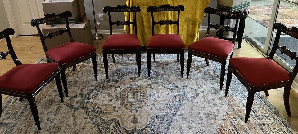 Juego de 6 sillas de comedor Exquisite Regency (Bridgerton) Era Foto 2 de 4