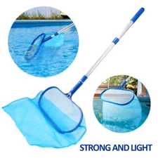 Swimming Pool Leaf Skimmer with Telescopic Pole Fine Mesh Tub Spa Pond Rake Net