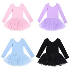 Girls Gymnastics Ballet Dance Dress Toddler Kids Leotard Tutu Dancewear Costume
