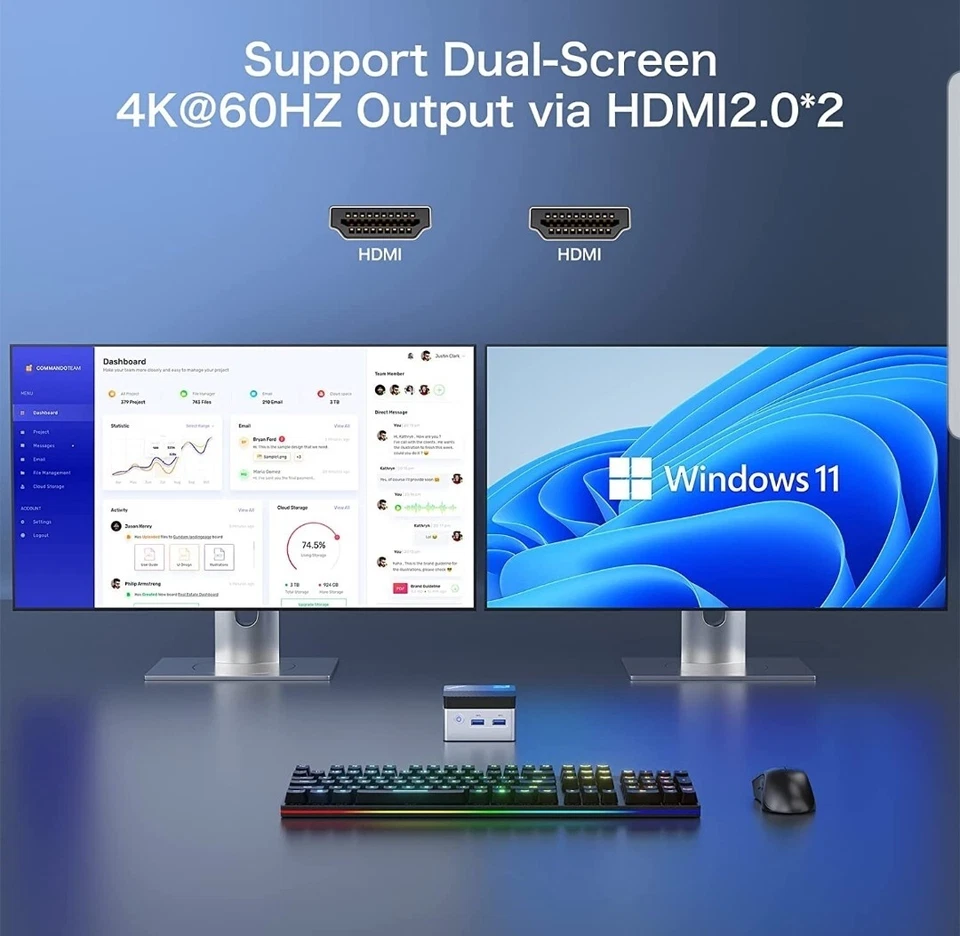 Mini PC Windows 11 Pro Intel 11th Gen 256GB - Image 4 of 4