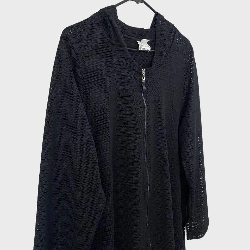 Винтажный Baltex сетки купальник прикрытие женщин размер 1 X черная сетка с капюшоном молнии - Изображение 4 из 4