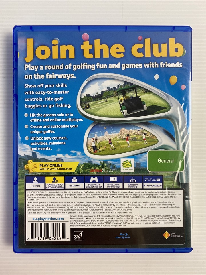 Everybody's Golf (PlayStation 4, 2017) Very Good Condition Free Postage