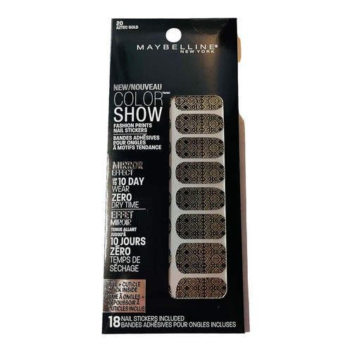 Maybelline Color Show Fashion Stampe Adesivi Unghie Specchio #20 Oro Azteco - Foto 1 di 2