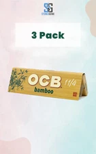 OCB Bamboo 1 1/4 Rolling Papers 50 Lvs - Authentic OCB Product - 3 PACK!