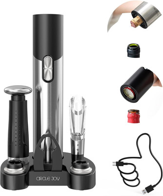 Electric Wine Opener Set Automatic Wine Opener Kit for Wine and Beer Cordless El
