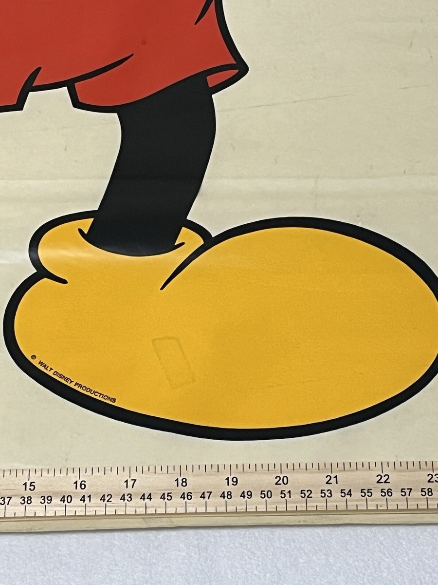 Vintage 1970's Disney Mickey Mouse Large Decal Poster 30” x 36” | eBay