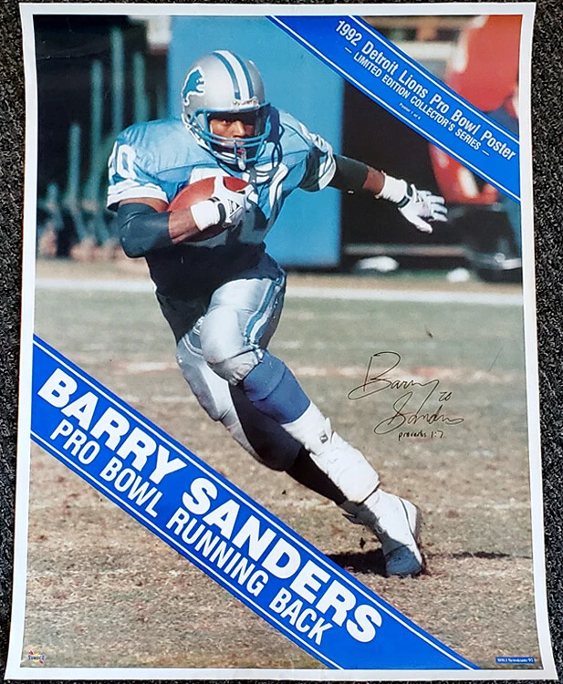 Barry sanders cheap nike poster