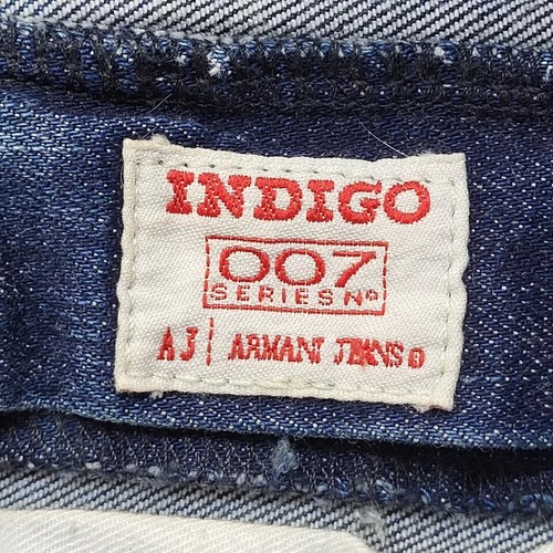 Pantalones de mezclilla Armani Indigo Series 007 azul bootcut para mujer talla S 8 W27 L32 del Reino Unido - Imagen 8 de 10