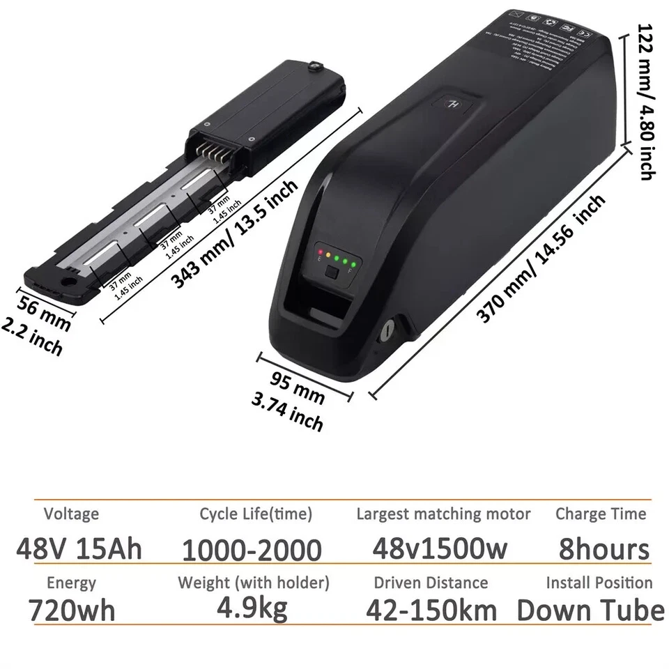 48 В 15 Ач Hailong аккумулятор для 200 Вт-1500 Вт Ebike электрический велосипед литиевый аккумулятор BMS - Изображение 4 из 4