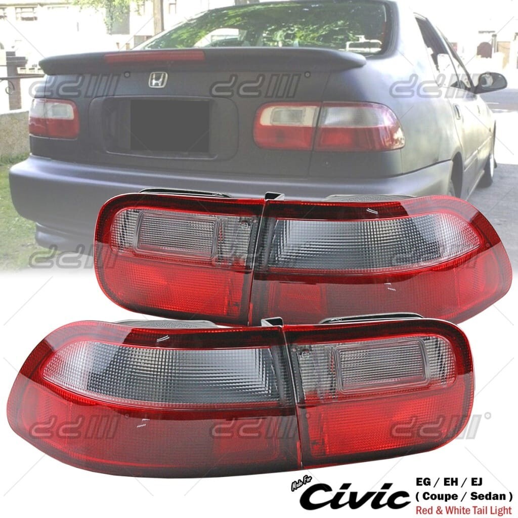 HONDA CIVIC SR4 EG EG9 4 DOOR 1992~1995 RED+WHITE REAR TAIL LIGHT