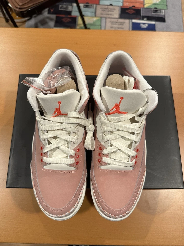 Talla 9.5W - Zapatilla deportiva para mujer Air Jordan 3 retro rosa óxido vela carmesí CK9246-600 Foto 3 de 4