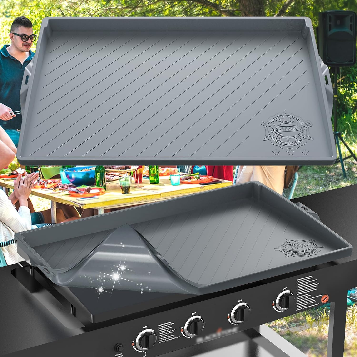 Heavy-duty food-grade silicone griddle mat cover for Blackstone 28-inch