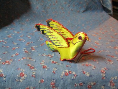 Christmas Ornament  Yellow Bird  Beak to Tail Three Inch