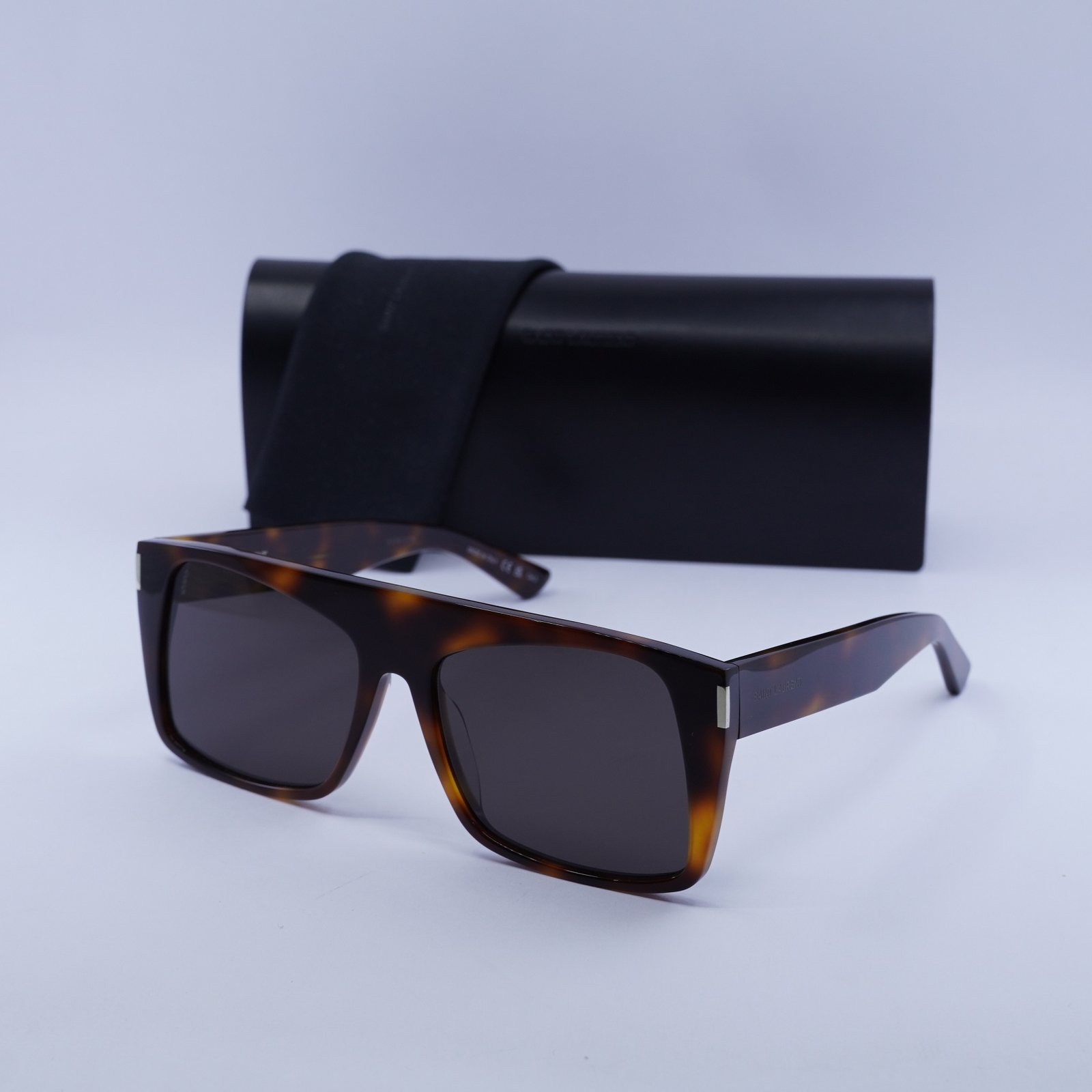 Saint Laurent SL651 VITTI 003 Occhiali da Sole Lucidi Medium Avana Nero 58 17 145...