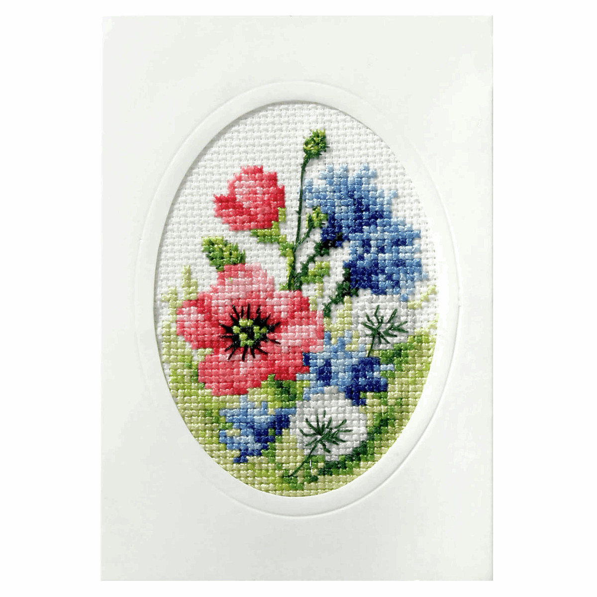 Orchidea Poppies - Printed Cross Stitch Card Kit - Image 2