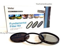 VIVITAR Filter Kit 62mm ND8 UV CPL Density 8, CIRCULAR Polarizing,Ultra-violet