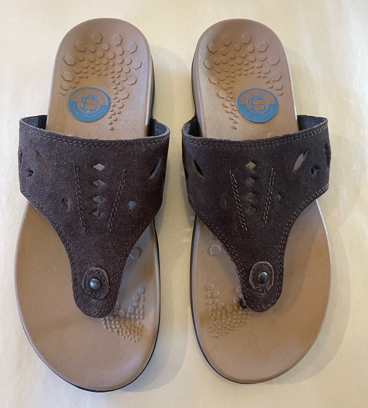 SAOLA SANDALI ORTOPEDICI INFRADITO NUOVI SUOLA COMFORT SCAMOSCIATI MARRONE ESPRESSO DONNA TG 8