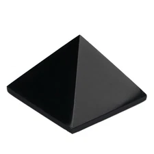 Black Obsidian 1.5 Pyramid Chakra Healing Crystal Reiki Stone Gemstone Radiat...
