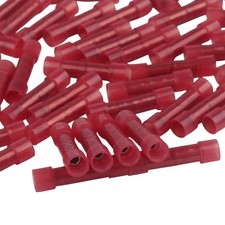 20-200PCS NYLON 22-18 Ga AWG Gauge Wire Butt Connectors Terminals Tin Copper Red