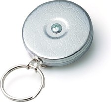 KEY-BAK Original Retractable Key Holder with a Chrome Front, Steel Belt Clip