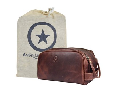 Leather Toiletry Bag for Men | Grooming Travel Kit | With Waterproof Lining |...