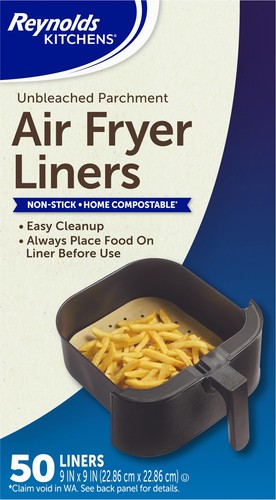 Kitchens Air Fryer Liners Disposable, Unbleached Parchment Paper Sheets, 50 C...