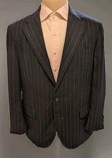 VINTAGE Polo Ralph Lauren Pinstripe Suit Set Coat Blazer Pants 44L Mens 34x31