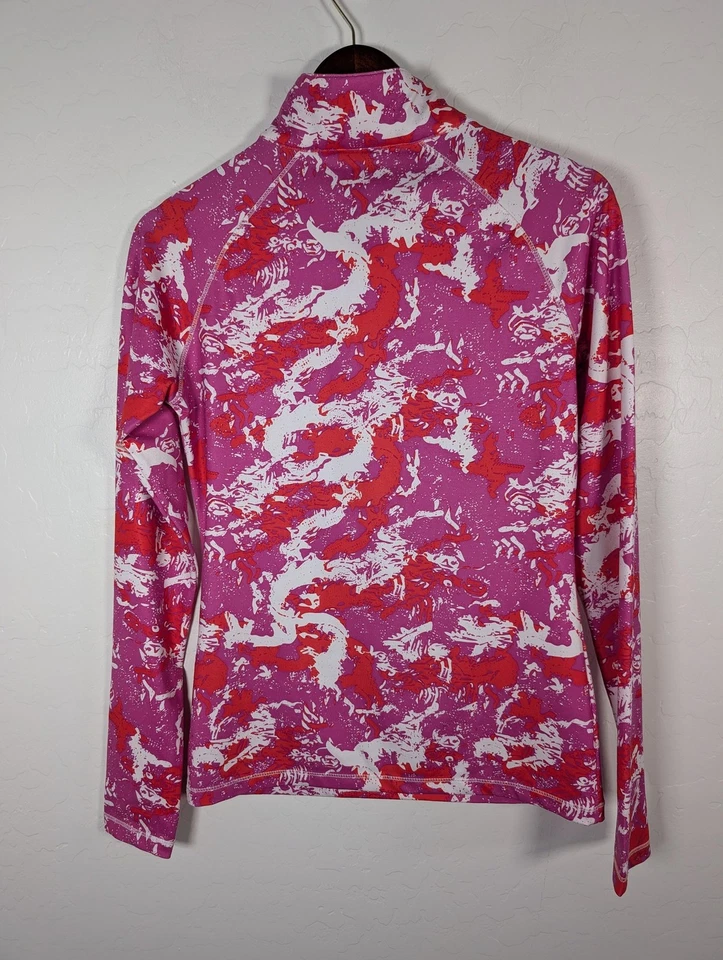 Camisa Skea Shimmies Mujer Pequeña Rosa Roja 1/4 Cremallera Capa Base Esquí Pullover Estampado Foto 4 de 4