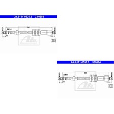 2x ATE Bremsschlauch Vorderachse für Peugeot 406 8B 2.0 16V 3.0 24V 8E/F