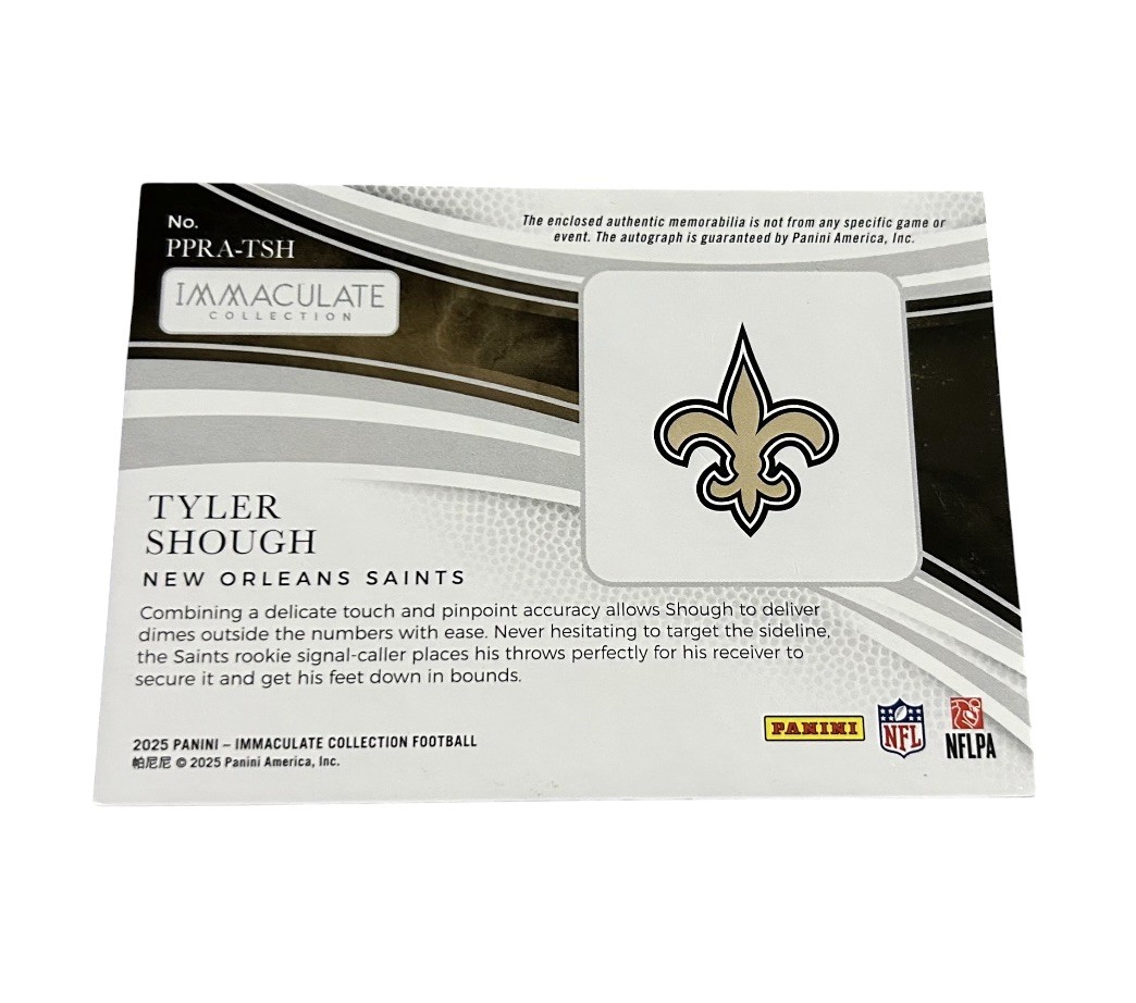 2025 Panini Immaculate Collection - Tyler Shough Rookie Patch Auto /99 🔥 view 2