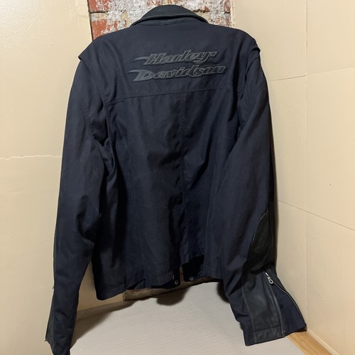 Harley-Davidson Canvas Leather Jacket Men's XXL 2005 97412-06VM Biker - Picture 5 of 13