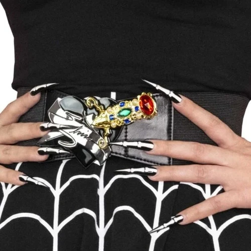Kreepsville 666 Elvira Dagger Buckle Elastic Waist Belt Retro Gothic 3 Sizes NWT image 2