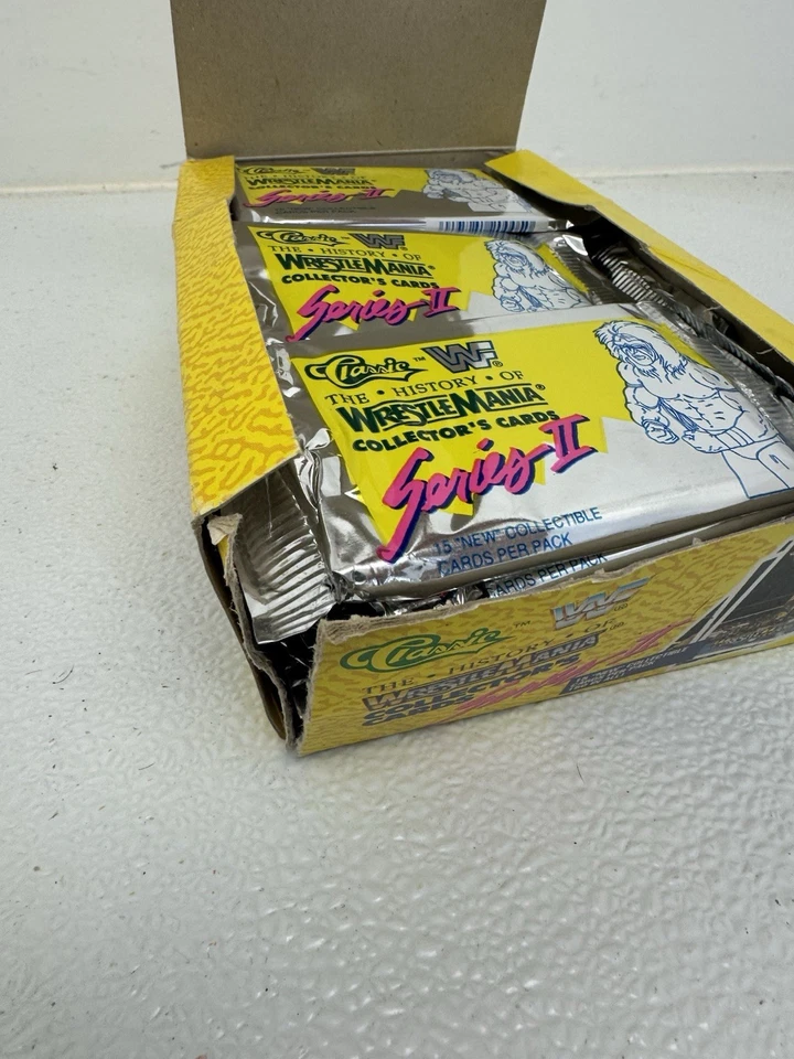 Clásico WWF Wrestling History of Wrestlemania 1990 serie 2 caja (31 paquetes) Foto 3 de 4