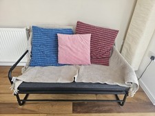 IKEA HAMMARN Sleeper Sofa-Bed Knisa Dark Grey/Black Metal Frame
