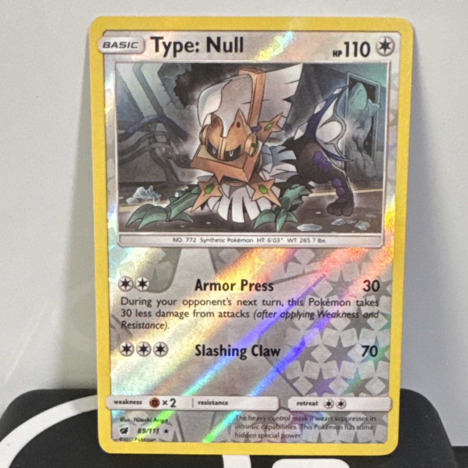 Pokémon Type: Null Reverse Holo LIGHT EDGE DAMAGE 89/111 SM-Crimson Invasion