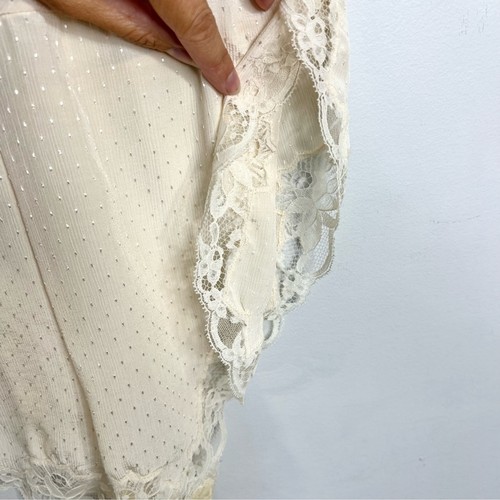 Vintage Made in France cream lace detail Swiss dot teddy one piece lingerie XS - Picture 6 of 14