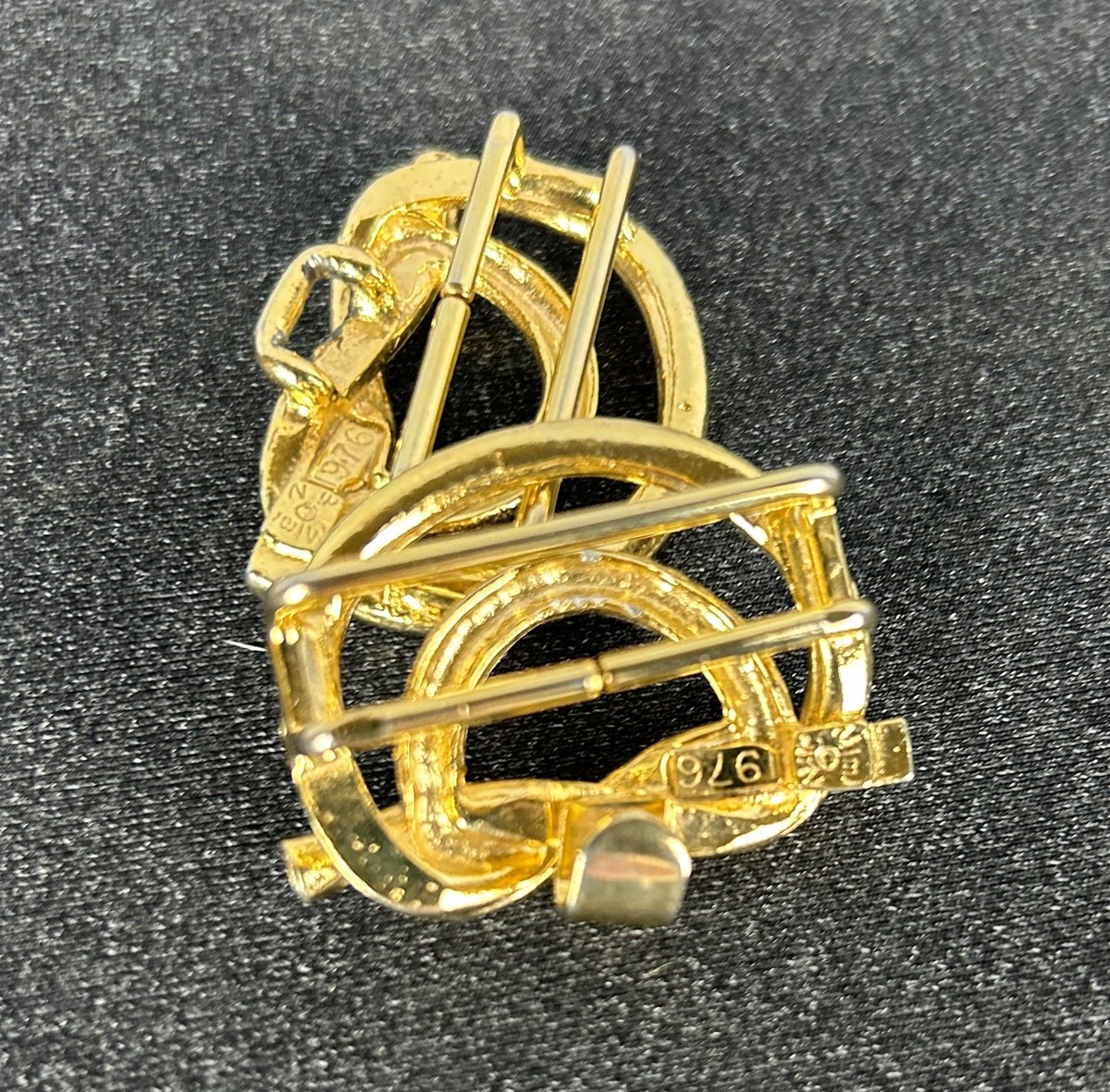Vintage Mimi Di N Signed Two Piece Knot Belt Buckle Gold 
