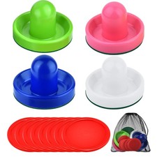 Air Hockey Pushers and Pucks, Air Hockey Paddles with Felt Bottoms, Goal Hand...