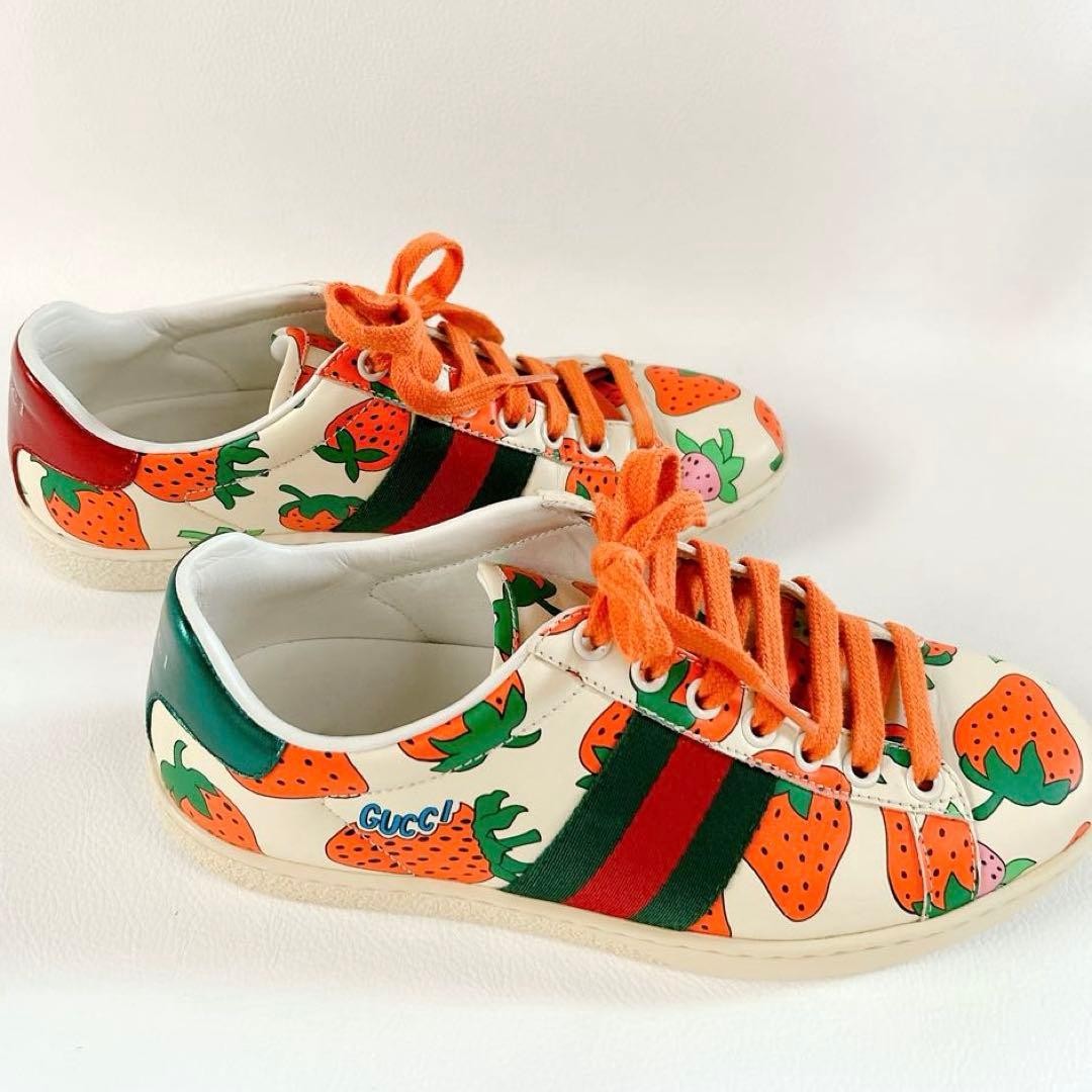Auth Gucci Leather Ace Sherry Line Sneakers Multicolor EU35 US5 UK2 Women thumbnail 15