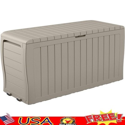 Outdoor Storage Box Resin Weather Resistant Bench Durable Storage Solution New