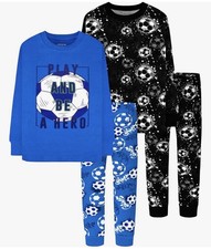 Boys Pajamas 4 Pieces Long Set 100 Cotton Sleepwear size:3T 