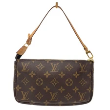 Louis Vuitton Monogram Pochette Accessoires M40712 Canvas Brown Authentic 1208